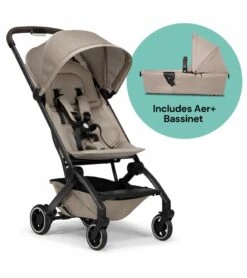 Joolz Aer+ Lightweight Compact Stroller + Bassinet Bundle - Lovely Taupe