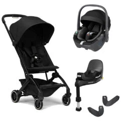 Joolz Aer+ Pushchair & Pebble 360/360 Pro Travel System - Refined Black -Joolz joolz aer maxi cosi pebble 36 pro base flat