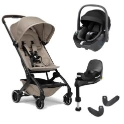 Joolz Aer+ Pushchair & Pebble 360/360 Pro Travel System - Lovely Taupe -Joolz joolz aer pebble 360 pro base flat