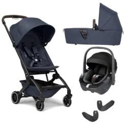Joolz Aer+ Pushchair & Pebble 360/360 Pro Travel System - Navy Blue -Joolz joolz aer pushchair pebble 360 dnavy carrycot no base flat