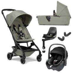 Joolz Aer+ Pushchair & Pebble 360/360 Pro Travel System - Sage Green -Joolz joolz aer pushchair pebble 360 sage green carrycot base flat