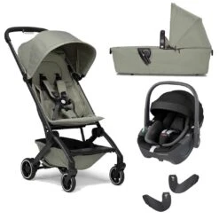 Joolz Aer+ Pushchair & Pebble 360/360 Pro Travel System - Sage Green -Joolz joolz aer pushchair pebble 360 sage green carrycot no base flat