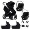 Joolz Geo3 Pushchair + Cloud T Twin Travel System - Brilliant Black -Joolz joolz geo3 cloud t brilliant black twin bundle flat