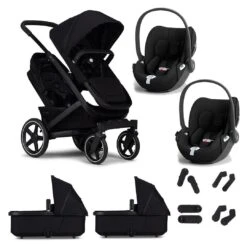 Joolz Geo3 Pushchair + Cloud T Twin Travel System - Brilliant Black