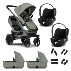 Joolz Geo3 Pushchair + Cloud T Twin Travel System - Sage Green
